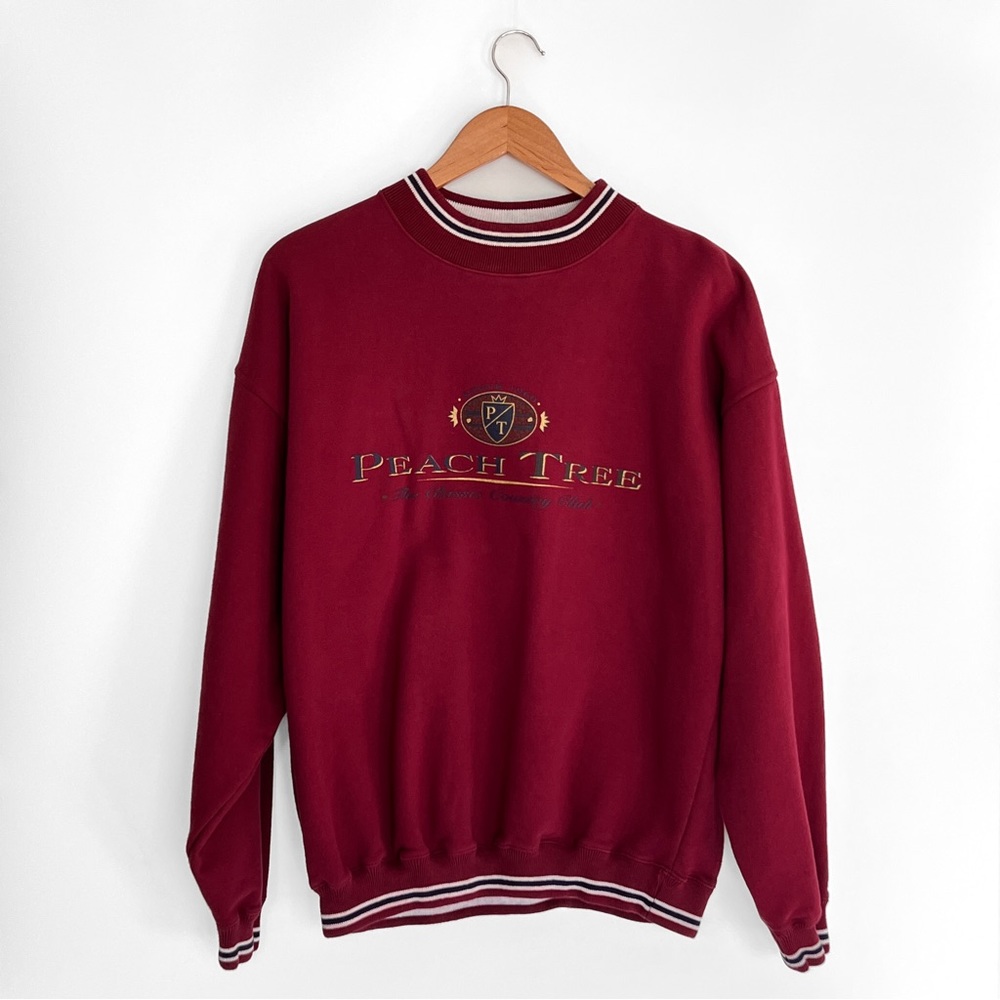 Unisex Vintage 90s peach tree country club crew neck golf sweater dadcore